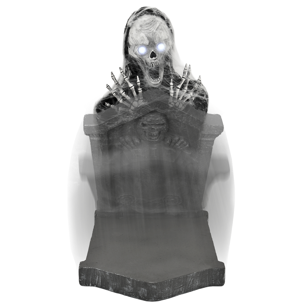 Jump Scare Skull and Tombstone Animated Decoration™